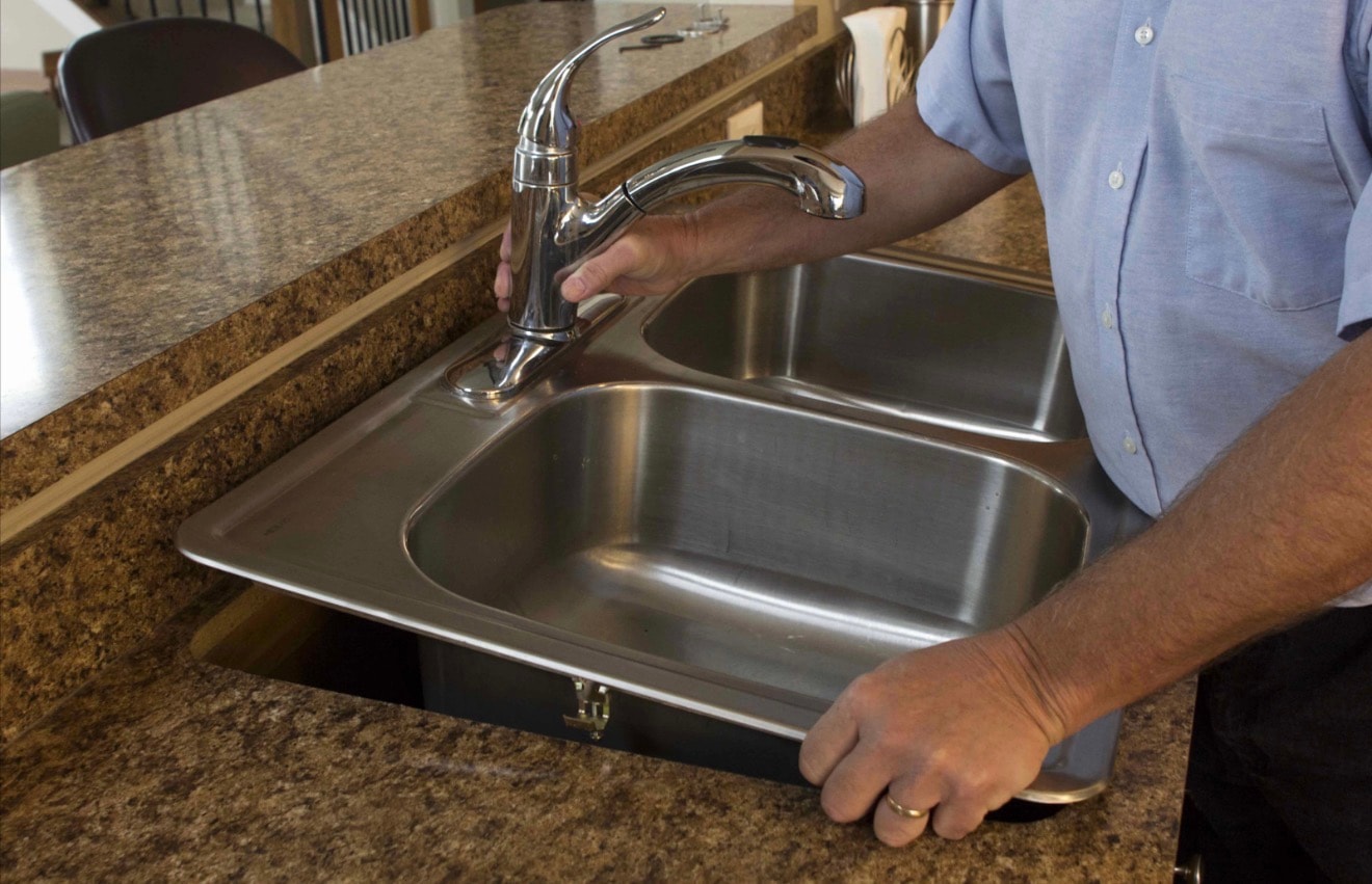 Kitchen sink and faucet installation